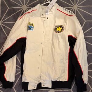Mario Kart White & Black Racing Bomber Jacket -